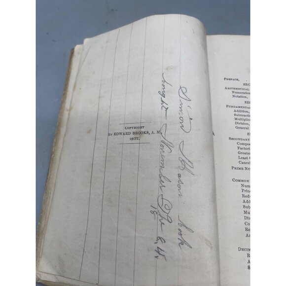 The new normal written arithmetic book Edward brooks hardcover 421 pg 1877 READ - Picture 7 of 9